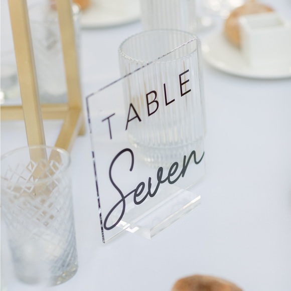 Wedding Handmade Elegant Acrylic Black Table Numbers - Picture 1 of 11